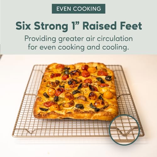 Cooling and Baking Rack Set - Cooling Racks -11.5'' x16.5'' | 100% Stainless Steel, Oven-Safe, Dishwasher-Safe, Heavy Duty Tight-Wire, Set of 2, Half Sheet Pan Cooling Racks, Easy Clean - size: 11.5" x 16.5" 2-Pack