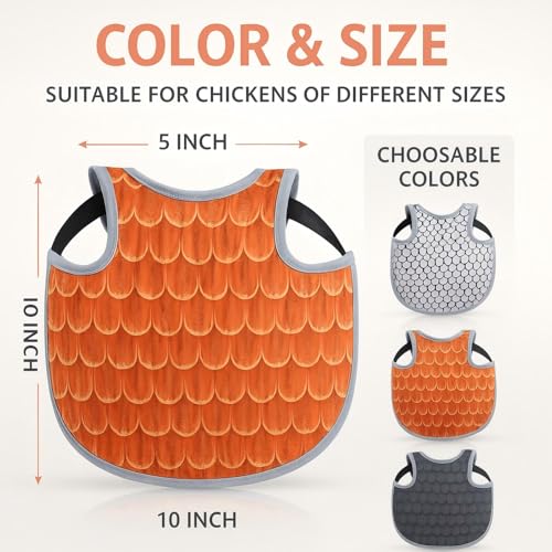 Chicken Saddles for Hens 1PC, Chicken Apron Back for Protection with Adjustable Strap, Waterproof, Easy to Wear - Orange Red