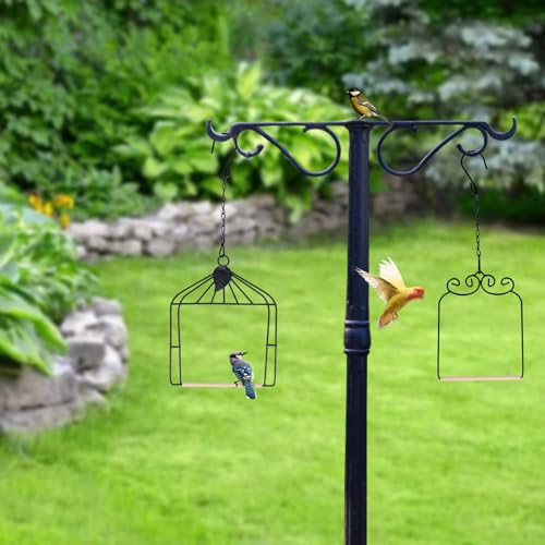 Hummingbird Feeders Bird Swing Metal Frame for Finch Hummingbird Perch Wild Bird Swing with Wooden Dowel Outdoor Bird Perch Rust Resistant 2 Pack - size: 2PK