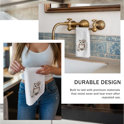 Cute Owl Floral Kitchen Towels, Owl Lover Gifts Dish Tea Towels for Kitchen Decor,Cute Owls Decorative Dish Tea Towels, 16x24 Inch - color: 11color