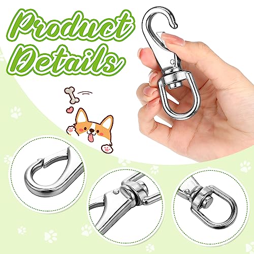 Hicarer 12 Pcs Stainless Steel Swivel Snap Hooks 3.5 Inch Heavy Duty Flag Clips Diving Clip Spring Hooks for Dog leashes Keychains Boat Ropes Bird Feeders Pet Chains