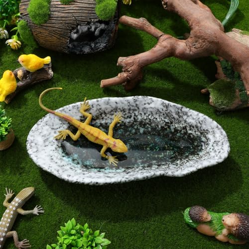 Toddmomy Butterfly Puddler Garden Stone, 8.25inch Outdoor Butterfly Feeder Bee Watering Station Ceramic Bird Bath Water Food Holder for Feeding for Yard Lawn Decoration