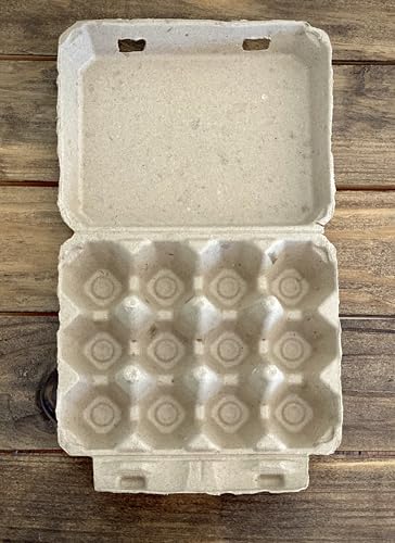 Vintage Egg Cartons for 12 Large Eggs – Classic 3x4 Layout – Durable Recycled Cardboard – Farmhouse Style – Eco-Friendly Packaging - Tan 65 Pack - color: Tan, size: 65