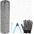 ROADPLUM 13.8 in x 49 ft Chicken Wire Fencing, Rustproof Galvanized Iron Chicken Wire Mesh for Pet Rabbit, Floral Chicken Wire Roll Netting to Protect Poultry Plant Fruit - size: 13.8 x 590 in