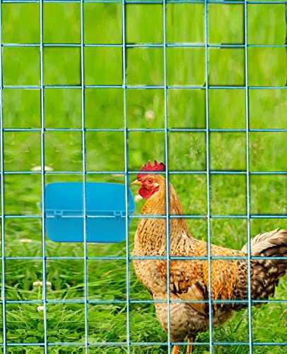 6 Pack Feeder Waterer Chicken 21 oz Food Water Cage Cups Puppy Cat Rabbit Hanging Feeding Dish Coop Bowl Watering Container Treats Drinker for Pigeon Bird Bath Basin Hamster Bed - color: 21 OZ Pack of 6 Blue