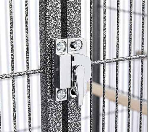 X-Large Elegant and Durable Wrought Iron Play Ground Perch Stand Top Climbing Ladder Bird Parrot Rolling Metal Cage with Around Seed Guard Storage Shelf On Heavy Duty Lockable Rolling Wheels - size: 28" x 22" x 66.5"H