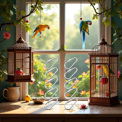 10Pcs Silver Parrot Hook Stainless Steel Parts Heavy Duty Metal Hooks Suitable for Most Bird Animal Hanging Parrot Toy Hooks Metal Stainless Steel Parts DIY Bulk Small in Size,Birds Pet Supplies