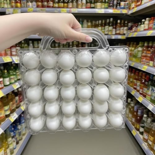 30 Pack Egg Cartons With Handle，Portable Egg Cartons Cheap Bulk. | Cheapest 30 Count Clear Egg Cartons,5*6 Plastic Egg Cartons,Suitable For Storing Egg in Markets, Supermarkets, Kitchens. - size: 30 Pack 5x6 Egg Cartons