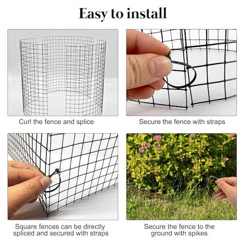 30 Pcs 24'' x 12'' Large Wire Plant Protector from Animals, 10 Pack Metal Plant Cage Chicken Wire Cloche with Ground Stakes and Nylon Tie to Keep Animals Out, Garden Protection Bunny Barricade - size: 10 Pack 24'' x 12''
