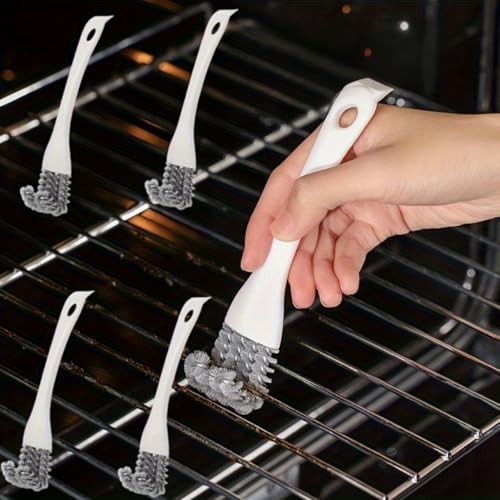 4 Pack Cleaning Brush Set with Scraper Heads, for Kitchen Crevices, Oven Racks and Bird Cage Dead Corner Gap Brush ﻿