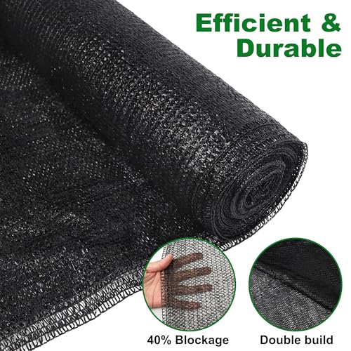 winemana 120x6 FT Outdoor Shade Cloth for Garden & Plants - 40% Large Black Mesh Tarp, UV Resistant Woven Shade Fabric for Greenhouse Farm Row Cover Vegetables Sun Protection Poultry Run - size: 40%-6 FT x 120 FT