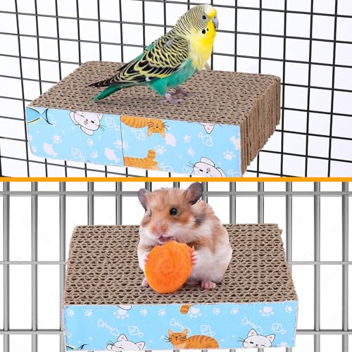 2 Pieces Bird Chew Toy Parrot Perch Stand Platform Paw Grinding Stick Grinding Stand Parrot Cage for Macaws, Small Parakeets, Conures, Budgies