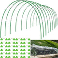 60pcs Garden Hoops for Raised Beds Wide, 8ft Greenhouse Hoops Grow Tunnel for Row Cover Netting, Adjustable Fiberglass Rust-Free Garden Bed Plant Hoops Support DIY Frame Stake for Outdoor, 40pcs Clips - size: 60PCS