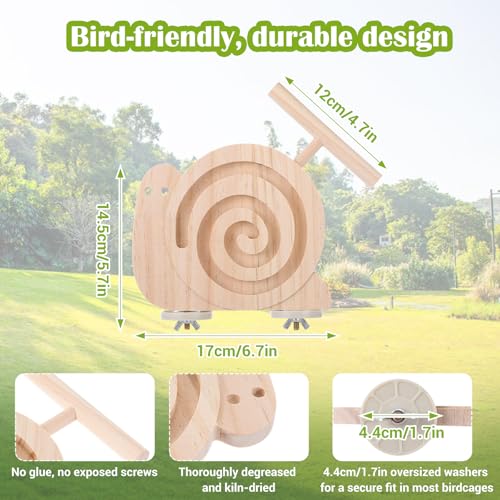 Bird Foraging Toys with Perch - Wooden Foraging Toys for Birds | Visible Slow Feeder Cage Accessories for Parakeets Cockatiels Budgies and Small Parrots