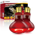 Infrared Heat Lamp 100W,（2 Pack） Reptile Heat Emitter Infrared Basking Spot Light, Reptile Pets Brooder Use,Red Heat Lamp for Chickens、Lizards、Snakes、Turtles