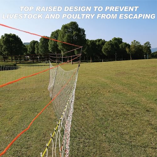 2 Rolls Poultry Electric Netting Fence - 47.3''H (can be Manually Raised to 59.1''H) x (98.5'L+65.6'L) for Flying Chicken, Sheep, Goats in Farms, Ranches and Gardens, PK2 - style: (47.3 to 59.1)" x (98.5'+65.6') - PK2