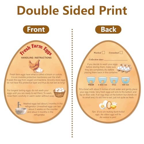 240 Pcs Egg Handling Instruction Cards Fresh Egg Farm Sign | 3.54 x 2.76 inch,Double-Sided Printing Sales Accessories for Egg Cartons & Farm Displays