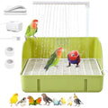 Automatic Bird Bath, Parrots Bath Shower with USB Pump with Regulating Water Valve, Parrot Bathtub , Large Bird Fountain, Filter Sponges & Circulating Water, for African Grey, Cockatiel, Conure(Green)