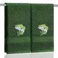 SmoothNovelty 2 Pcs Fishing Hand Towels for Bathroom Decor 14x29 Inch | Embroidered Bathroom Hand Towels, 100% Cotton, Soft Absorbent, Spring Summer Bathroom Kitchen Decor - style: Fishing Hunting