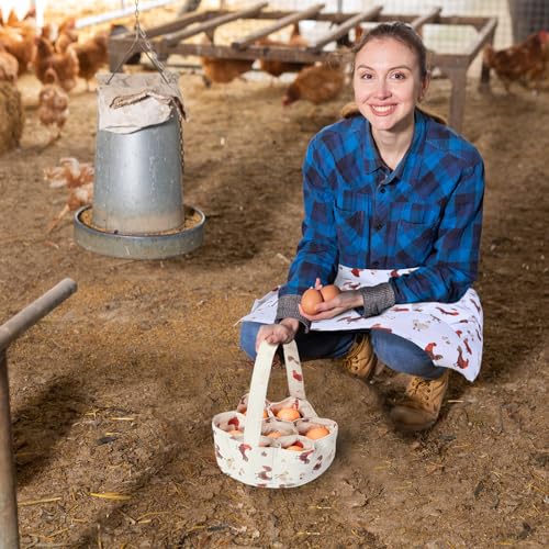 15 Pouches Chicken Egg Apron 7 Pouch Chicken Egg Basket | Women Apron For Collecting Fruit Duck And Goose Eggs Storage Bag For Christmas Autumn Gift Home Farms Decor Sturdy Canvas - style: Cute