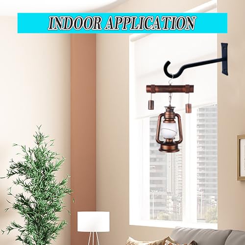 6inch Metal Plant Hangers, Heavy Duty, Black, 2 Pack | Rust-proof | Max 35lb Load | Shepherd Hooks | Hanging Bird Feeder, Lantern, Flower Basket, Outdoor Indoor, Screws & Anchors - color: Black, size: 6in Steel Heavy Duty