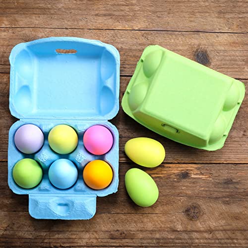 Colored Egg Cartons 20 Pack, Half Dozen Egg Cartons Colorful with Labels | Paper Pulp Vintage Easter Color Egg Cartons 6 Six Count CT for Chicken Egg Reusable, Basket Box Container Holder Storage - size: 20 Pcs Color Egg Box