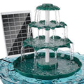 AISITIN 6.5W Solar Bird Bath Fountain, 3-Tiered Waterfall, DIY Detachable | Solar Fountain Pump & Adjustable Panel, Lightweight Resin Plastic for Garden, Outdoor Bird Feeder, Pond Decor
