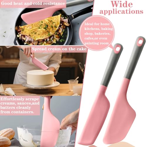 Silicone Omelette Spatula Turner, Flip Fold Omelet Turner, 13Inch | Flexible Egg Flip Tool for Non-stick Pans, Heat Resistant omelette flipper for Kitchen Omelet Pancake Crepes,Pink - color: Pink