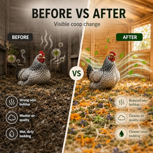 Chicken Nesting Herbs, Aromatic Botanical Blend for Chicken Coop, Nesting Boxes, Coop Bedding, Dust Bath, Odor Control, Freshness & Coop Refresher, Poultry Enrichment for Backyard Hens, 1LB