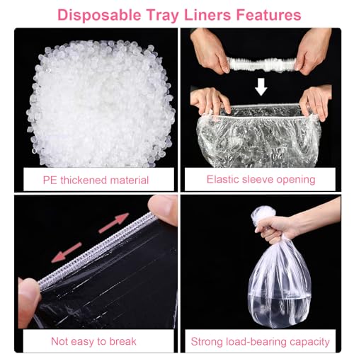 Disposable Rabbit Cage Liners, 50 Pcs Small Animal litter box Liner Bags | Quick Cleanup Leak-Proof Transparent Elastic Opening Pet Toilet Tray Film for Bird Guinea Pig Bunny Chinchilla - size: L+W+D<30 inches