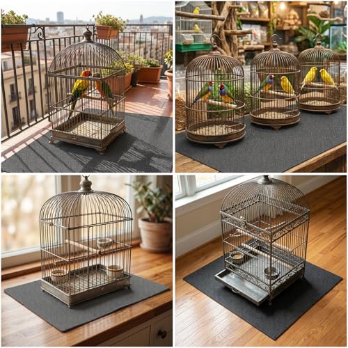 Under Pet Cage Mat for Bird Cages, Dog Kennels, Reptile Aquariums, Dog Kennels, Water-Resistant Pad for Hard Floors and Surfaces (X-Large) - size: X-Large