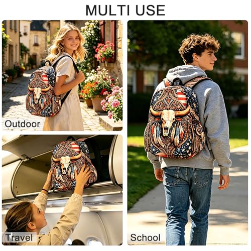 Cow Kids Backpack School Backpack Teens Bookbag for Girls Boys Hiking Camping Travel Sports - color: Cow
