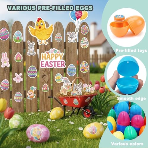 172 Pack Easter Egg Fillers,Easter Basket Stuffers for Kids Boys Girls, Easter Party Favors Assorted Toys for Easter Egg Hunt,Classroom Prize Supplies,Basket Stuffers Fillers for kids,Party Favors