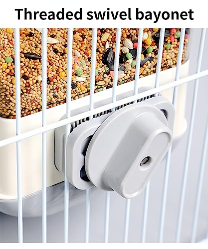 Automatic No Mess Bird Feeder - Bird Cage Accessories for Parakeet, Canary, Cockatiel, Finch - color: Grey