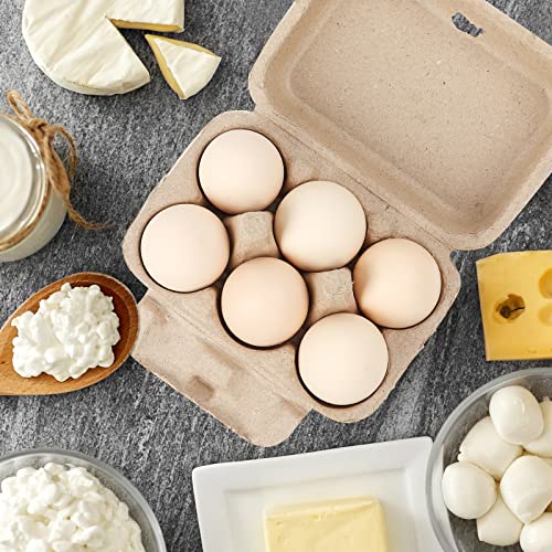Paper Egg Cartons for Chicken Eggs, 36 Pieces Pulp Fiber Half Dozen Egg Cartons Bulk 6 Count Egg Storage Containers Holder for Family Farm Market Fridge Storing Chicken Eggs - size: 2x3 Style - 36Pack