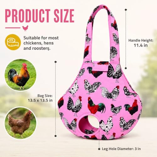 DZXZY Chicken Holder Bags Hen Sling Carry Bag Chicken Carrier with Handle Chicken Supplies Chicken Medic Bag Catching Hand Bag (Pink) - color: Pink