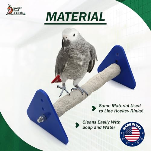 Sweet Feet and Beak Baby Weaning Stand, Large Training Bird Perch | 3 Adjustable Heights, Training & Play Stand, Easy to Clean, Handmade in USA, For Baby Finches, Canaries & Small Budgies - size: Large