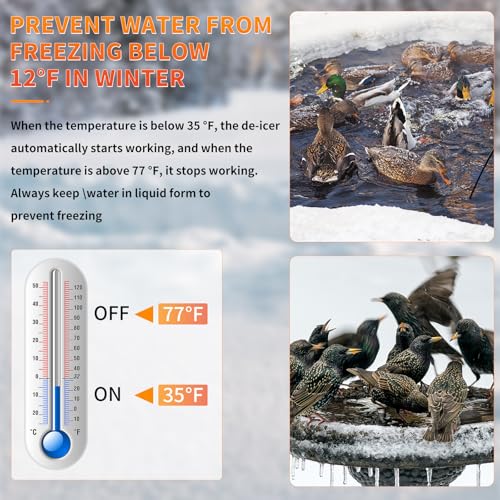 250W Utility De-Icer Submergible Cast Aluminum Chicken Water Heater for Livestock Tank Heater Bird Bath Heater in Winter - size: 250W
