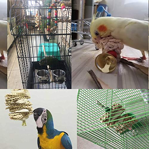 Hamiledyi Parrot Toys Chewing Bird Toy Cuttle Bone Beak Grinding Cage Hanging Bell Toys for African Greys Amazon Conure Eclectus Budgies Parakeet Cockatiel Hamster Chinchilla Rabbit 3 Pack