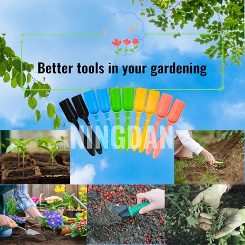 10Pcs NINGDAN Mini Shovel,Plastic Mini Gardening Shovel Spoons Soil Scoops,Cultivation Digging Transplanting Tools for Succulents Potted Flowers,Milk Powder/Coffee Beans Scoops (5 Bright Colors) - color: 5 Bright Colors