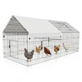 NUGRIART Metal Chicken & Duck Coop with Run – 83”x38” Waterproof Poultry Cage, Portable Chicken Run, Ideal for Chicks, Hens & Ducks - size: 83"L x 38"W x 34"H