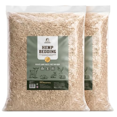 2 Pack Hemp Bedding Absorbent Chicken Coop Substrate, 22.5 Lb - size: 3 Cubic Feet Pack of 2