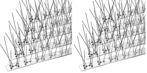 OFFO Bird Spikes with Stainless Steel Base, Durable Bird Spikes Arrow Pigeon Spikes Fence Kit for Keeping Small Bird, Crows and Woodpeckers Away, Covers 10.2 Feet(3.1m) (Pack of 2) - size: 10.2 Feet (Pack of 2)