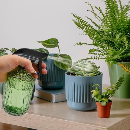 Plant Mister Fine Mist Water Spray Bottle for Plants | Handheld Glass Spray Bottles with Adjustable Nozzle - Indoor Flower Plant Gardening Cleaning- Light Green 0.43L/15.17oz