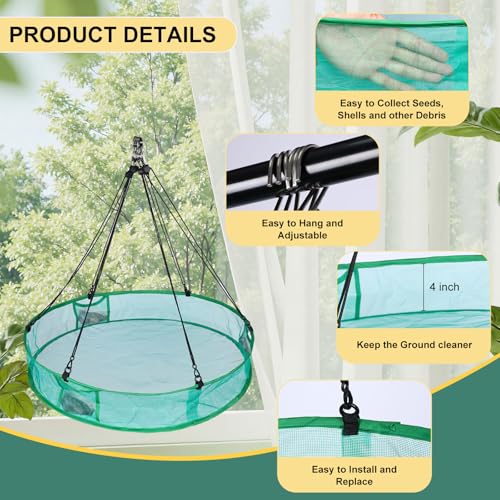 2Pcs Bird Seed Catcher for Outdoor Feeders, Bird Feeder Trays to Catch Seed, Upgraded Version Can Prevent Strong Winds. (24 inches) - style: 24 inches