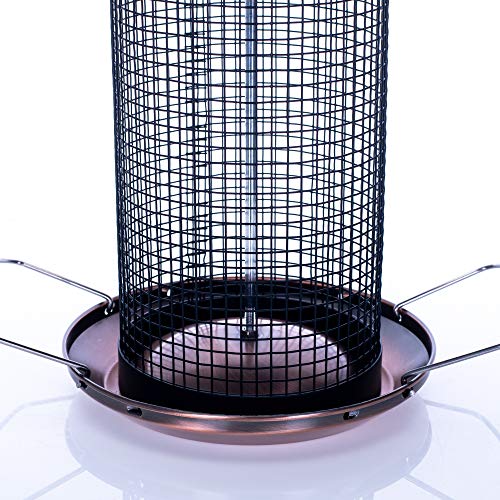 Cottage Garden 12 inch Copper Finish Heavy Duty Mesh Metal 3 Lb. Secure Cap Cover Nut Bird Feeder - color: Copper Tone