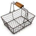 Farmhouse Egg Basket Chicken Wire Egg Holder Countertop Egg Collecting Basket with Wooden Handles, Egg Basket for Gathering Fresh Eggs, Rusty