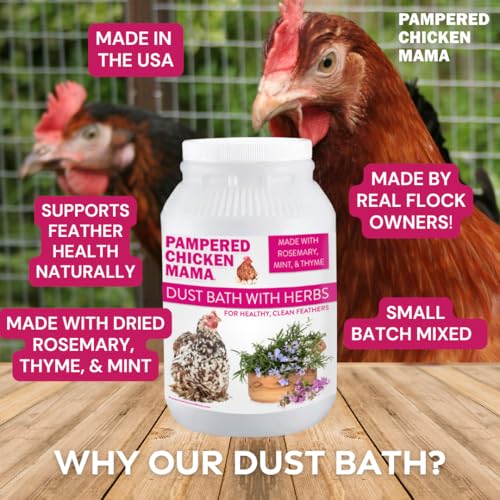 Pampered Chicken Mama Herbal Dust Bath for Chickens for Clean Feathers (8 pounds) | Natural Poultry Supplies for Chicken Coops (8 pounds)