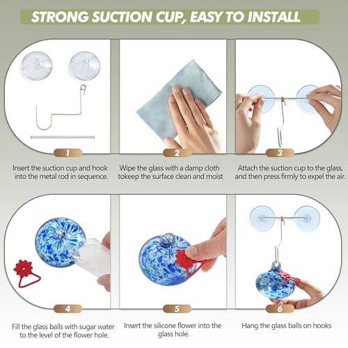 Glass Window Hummingbird Feeder with Suction Cup for Close Bird Watching - color: 1Pcs-Blue
