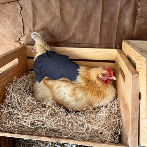 BuleVina 3PCS Chicken Saddle for Hens, Comfortable Denim Aprons Clothes with Adjustable Strap, Poultry Wing Feather Back Protector Reusable Saddle Vest Jacket Keep Hens Warm Care Supplies